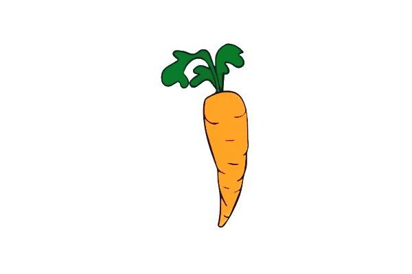 How to draw a carrot with simple strokes