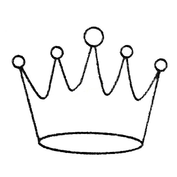 Complete collection of crown simple strokes and drawing steps