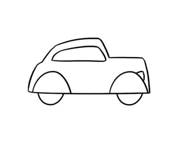 Simple drawing of retro car