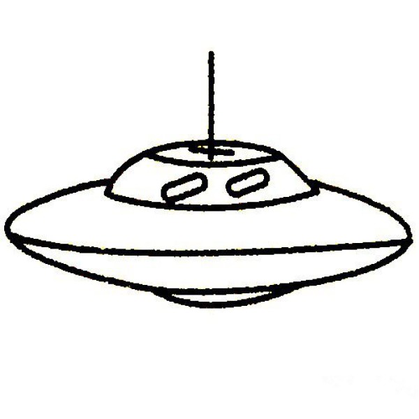 Complete collection of simple drawings of flying saucers and drawing steps