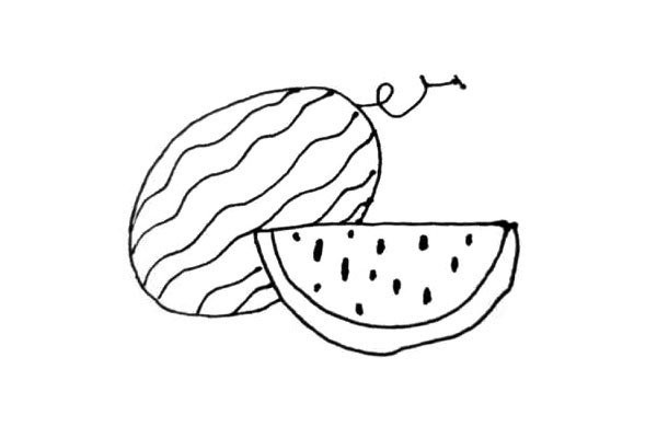 Children learn to draw watermelon easily