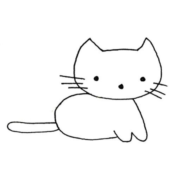 Simple kitten drawing pictures