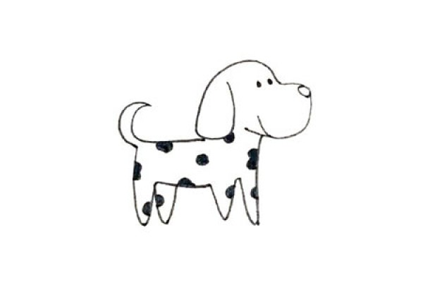 How to draw a Dalmatian dog in simple strokes