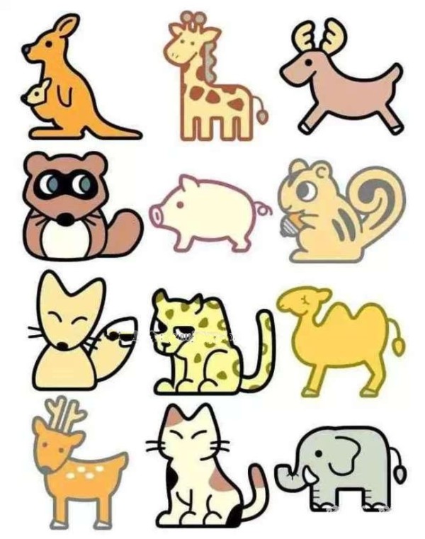 Kindergarten color animal simple drawings