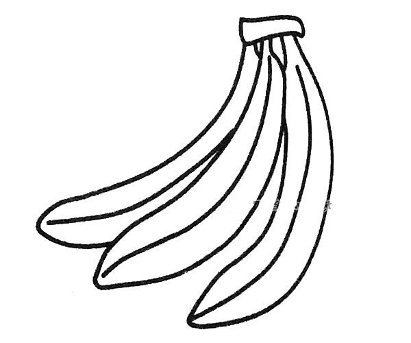 Four simple drawing pictures of bananas