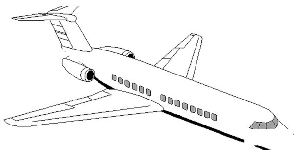 Passenger aircraft simple strokes