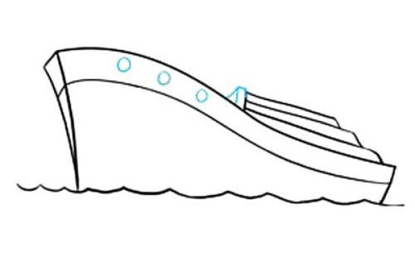 Simple drawing tutorial of ship