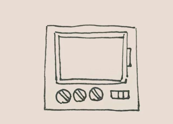 Simple drawing of microwave oven