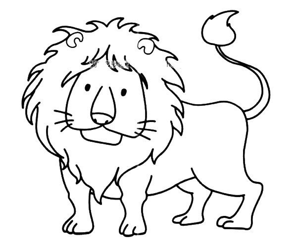 Cute lion simple strokes picture