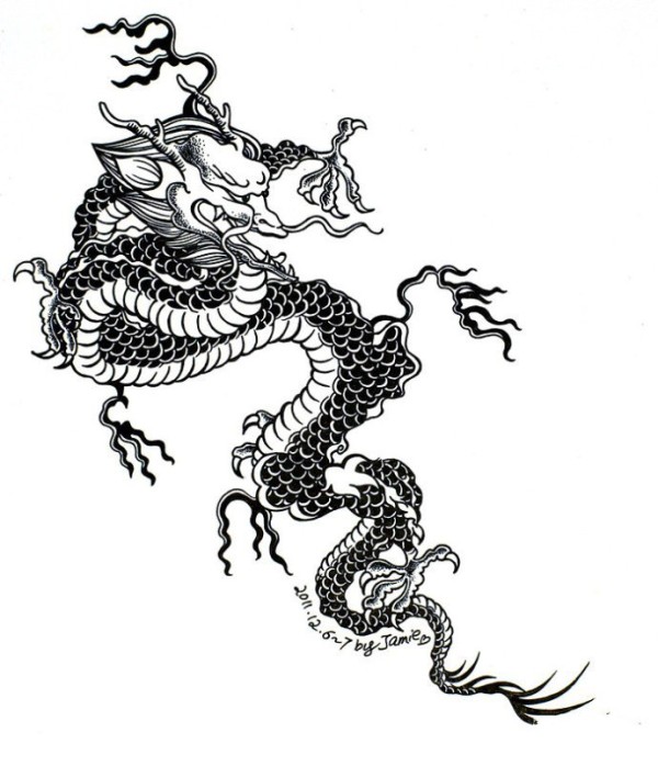 Simple drawing of dragon Classic Chinese dragon simple drawing picture