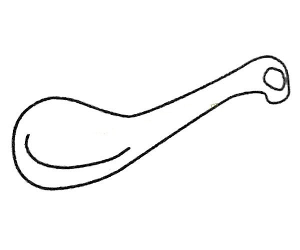 A complete collection of simple strokes of a spoon and the steps of how to draw it