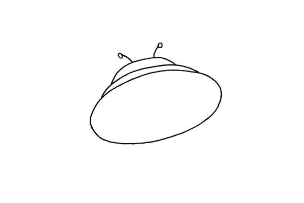 Easy to learn simple drawing of flying saucer