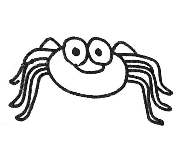 Draw a cartoon spider in four steps