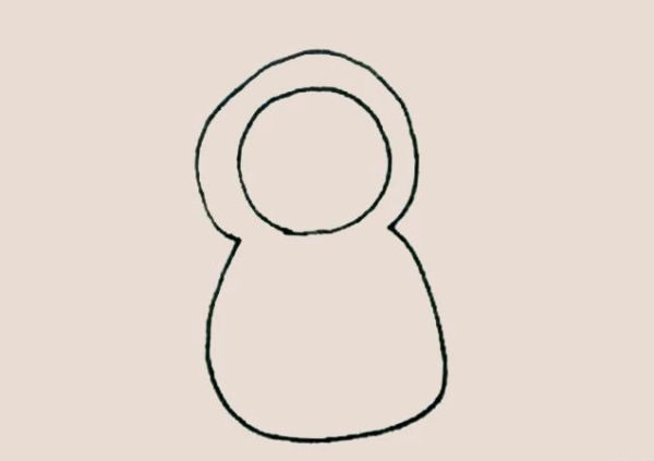 Simple drawing of Russian matryoshka doll