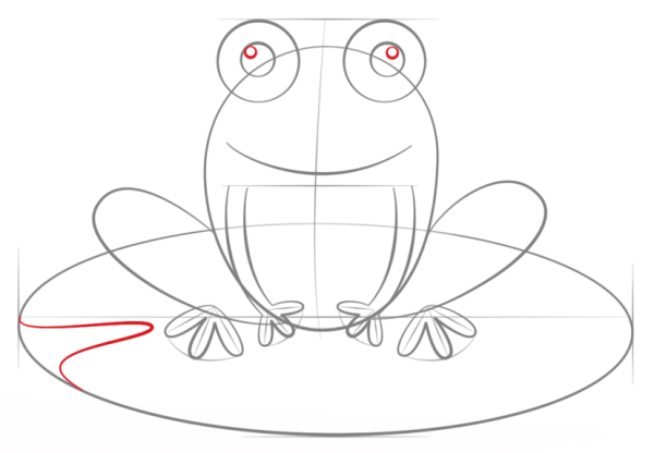 How to draw a frog with simple strokes