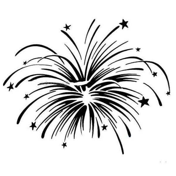 Simple drawing of fireworks