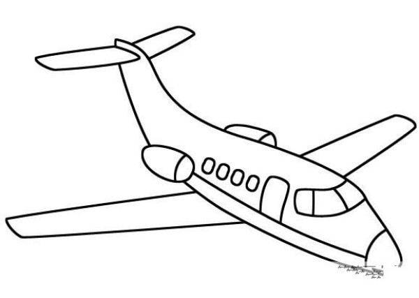 Simple drawing of cartoon jet plane