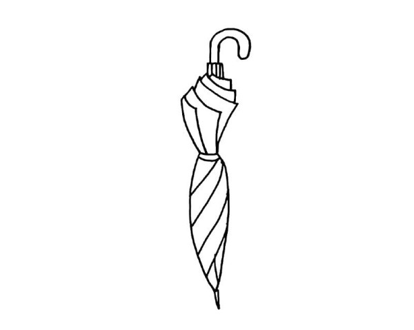 Simple drawing picture of folded umbrella