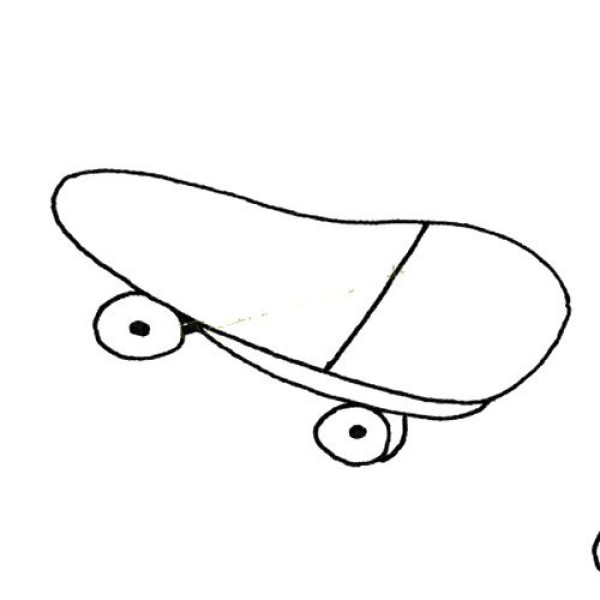 Skateboard simple drawing picture