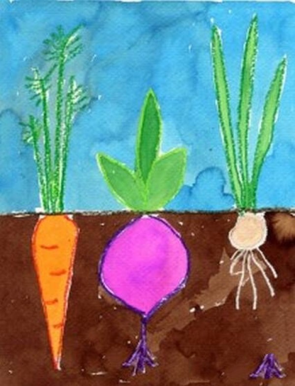 Picture sharing of foreign creative vegetable paintings of radish and beet