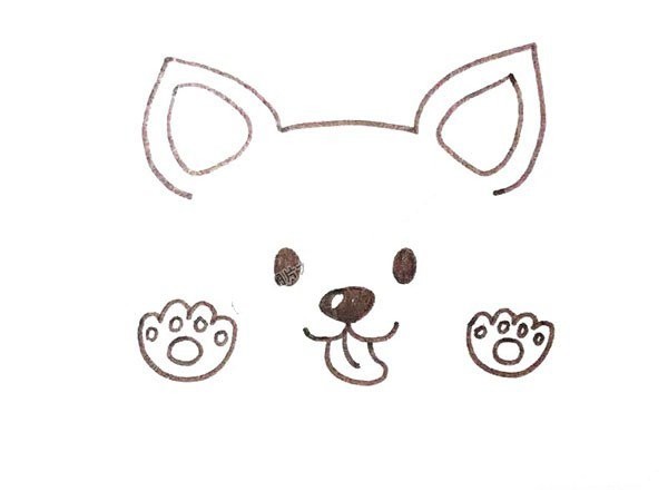 Simple drawing of the Spring Festival in the Year of the Dog: How to draw a little Corgi