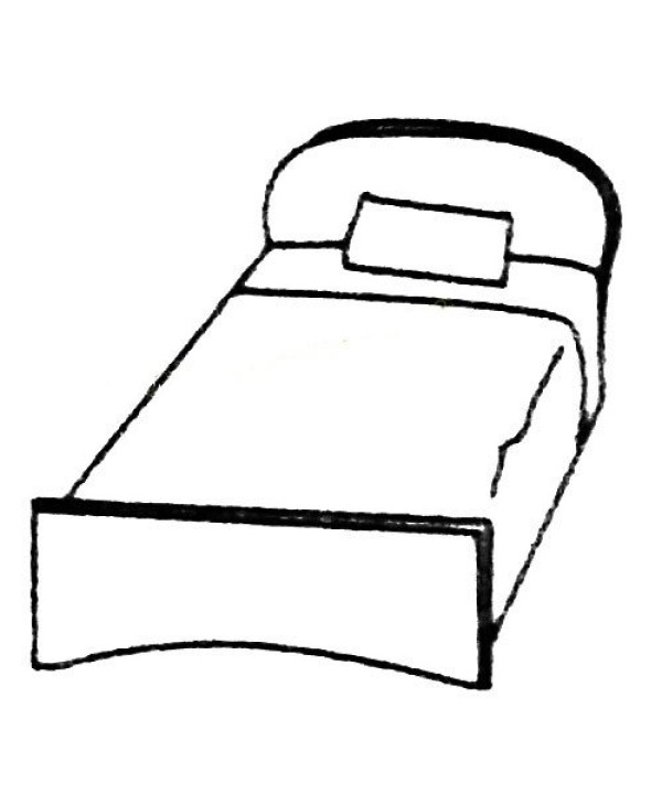 A complete collection of simple drawings of beds and their drawing steps