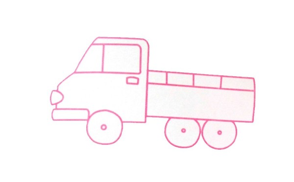 A set of simple drawings of engineering vehicles