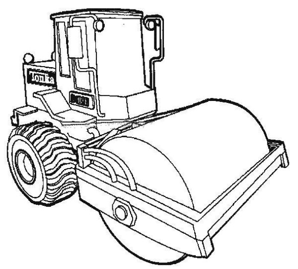 Engineering vehicle simple drawing picture road roller