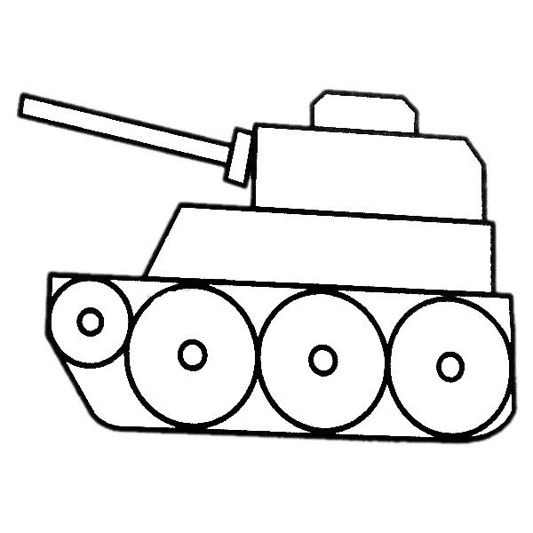 Military transport tank simple drawing