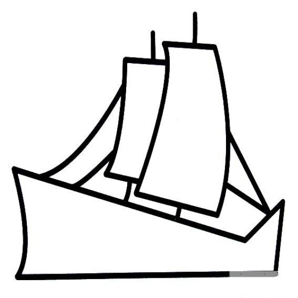 How to draw a sailing boat in simple strokes