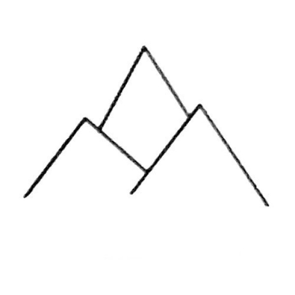 Complete collection of simple strokes of mountains and drawing steps