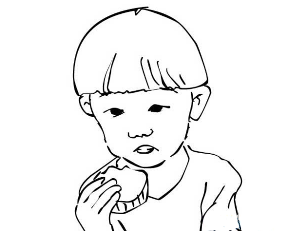 2016 Mid-Autumn Festival Eating Mooncakes Simple Drawing