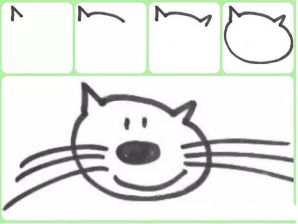 Childrens simple drawing tutorial How to draw a kitten