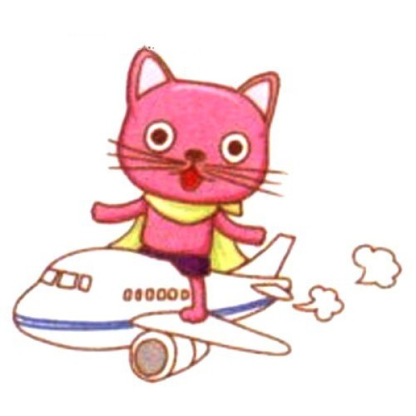 Simple drawing tutorial of a kitten flying on a plane