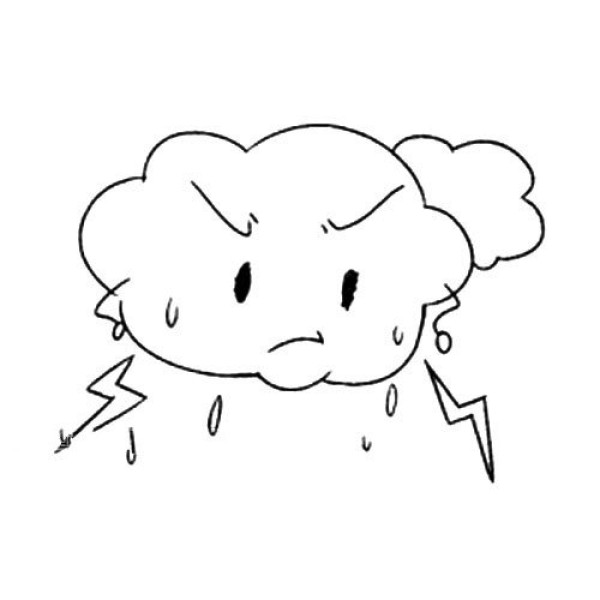 Weather simple drawing thunderstorm