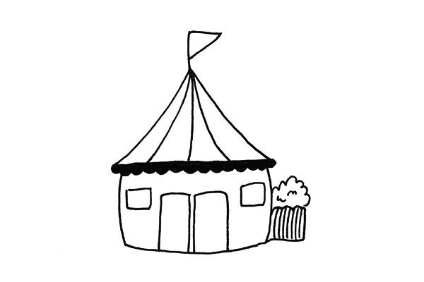 Cute simple drawing of small house