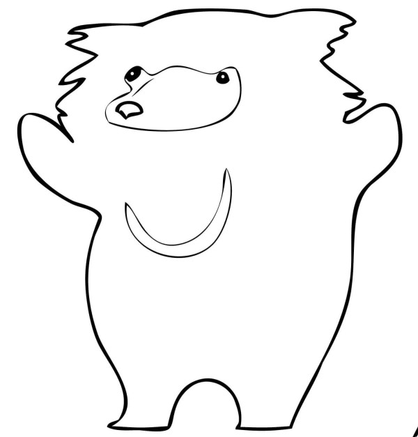 Cute lazy bear simple drawing