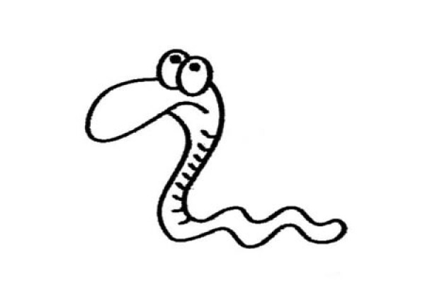 Earthworm simple drawing pictures and drawing steps