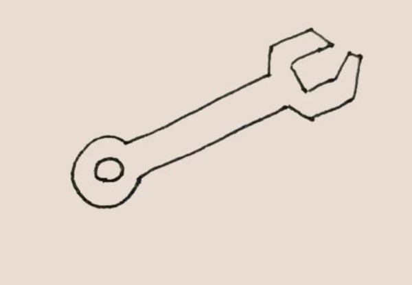 Simple drawing of wrench