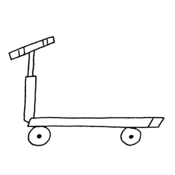 Childrens toy scooter simple drawing picture