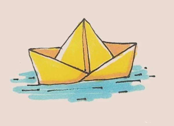 Simple drawing of origami boat