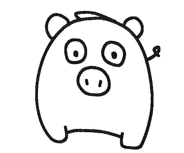 Six cute simple drawing pictures of pigs