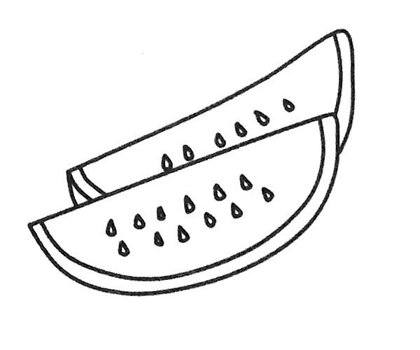 Five beautiful simple drawing pictures of watermelon