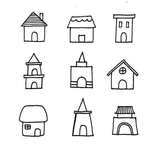 81 ways to draw a house, simple drawing pictures