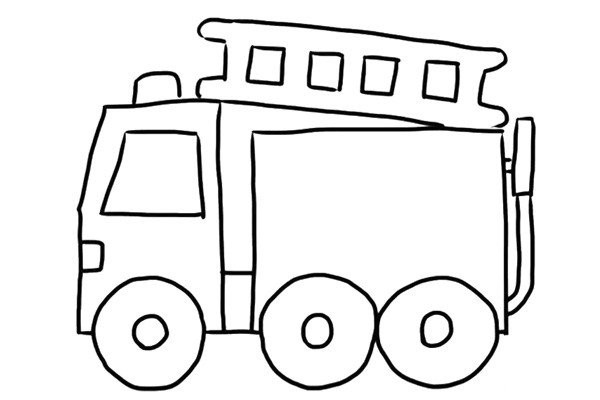 How to draw a simple fire truck