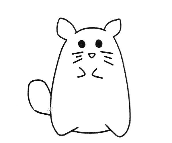 Four cute simple drawing pictures of chinchillas