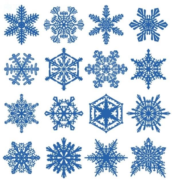 Simple strokes of snowflakes