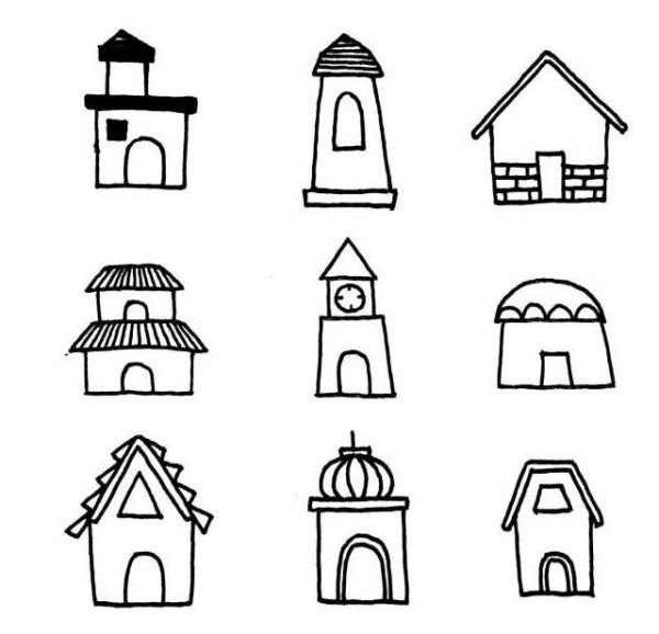 81 ways to draw a house, simple drawing pictures