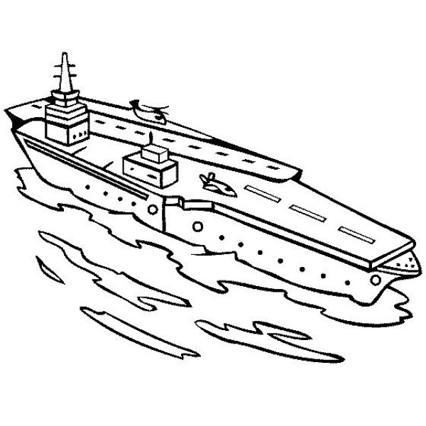 Amphibious assault ship simple drawing picture