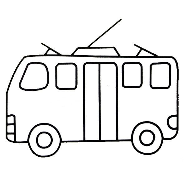 Children learn to draw a tram